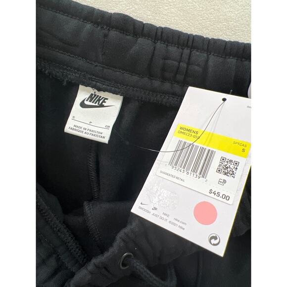 New Nike Women's Sportswear Essential Fleece High Rise Shorts Black - Picture 5 of 5